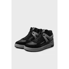 CALVIN KLEIN - Tenis Negro De Corte Alto De Ante