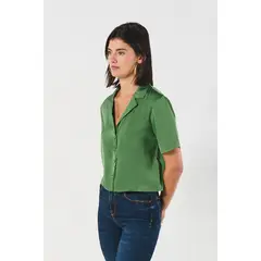 KOAJ - BLUSA CAMISERA CROP MANGA CORTA. Mujer