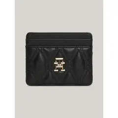 TOMMY HILFIGER - Tarjetero negro con monograma TH