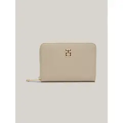 TOMMY HILFIGER - Billetera beige Chic mediana con cremallera