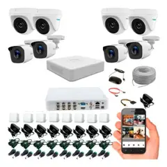 HILOOK - Kit de Seguridad Hikvisión Hilok Dvr 8ch incluye 8 Camaras 1080P + Cable