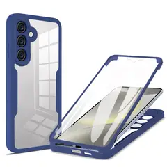 GENERICO - Estuche Protector Case Funda 2 En 1 Full 360 Para Samsung S24 FE Azul