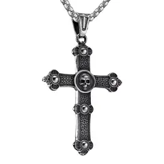 GENERICO - Collar de Cruz Gótica con Colgante de Calavera Punk