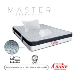 COLCHONES AMORE - Colchón Master Semidoble Firmeza Media Ortopédico 120x190cm +Almohada +Protector Colchones Amore.