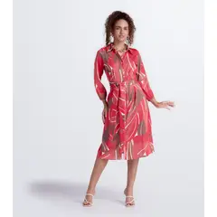 DEREK - Vestido Corto Para Mujer Manga Larga Estampado