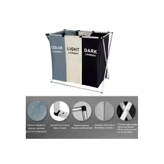 GENERICO - Organizador De Ropa Cesta Plegable 3 Espacios