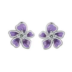 ALHAJAS - Aretes Topos Flor Primavera Para Mujer En Plata 925