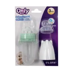 ONLYBABY - Tetero Silicona 2en1 Cuchara Y Malla Fruta Para Bebe