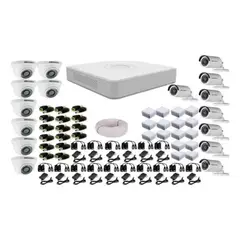 HILOOK - Kit de Seguridad Hikvision Dvr 16ch+16 Cámaras 1080p + Cable