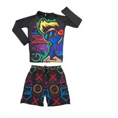 GENERICO - Traje de baño Infantil Buzo y Pantaloneta - Gamer
