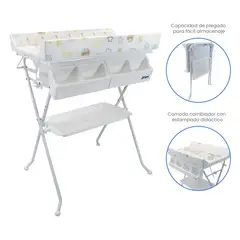 PRIORI - Bañera Bebé Con Cambiador y Organizador Bali Jirafa
