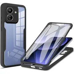 GENERICO - Estuche Protector Funda 2 En 1 360 Para Redmi 13C Negro
