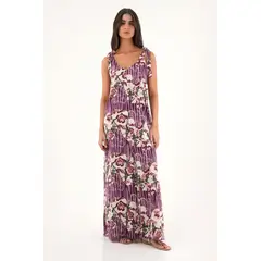 TOPMARK - Vestido largo estampado de flores para mujer