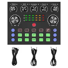 GENERICO - Mezclador de Audio USB V8 S Tarjeta de Sonido Externa Profesional