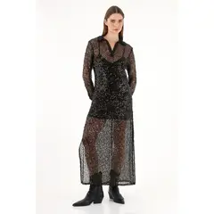 TENNIS - Vestido con transparencia y brillo para mujer