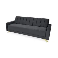 VENECIA - Sofa Cama Reclinable Dominic Gris 206x90x80 Tela Pet Friendly
