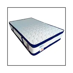 GENERICO - Colchón Doble Firmeza Media Resortado 140x190 +Protector+almohada.