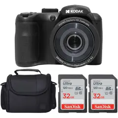 KODAK - Cámara Digital PIXPRO AZ255 + Tarjeta 32GB + Funda
