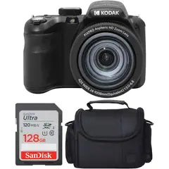 KODAK - Cámara PIXPRO AZ425 + Funda + Tarjeta 128GB