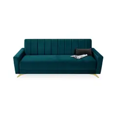 VENECIA - Sofa Cama Dominic Petroleo 206x90x80 Tela Pet Friendly
