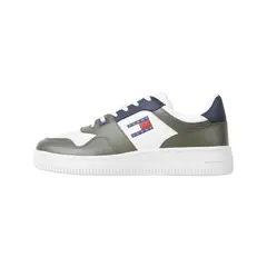 TOMMY HILFIGER - Tenis Verdes Essential de estilo retro en cuero