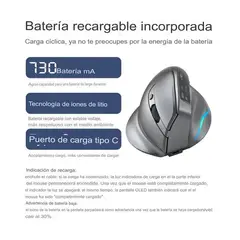 ZELOTES - Mouse Ergonómico Inalambrico F-26C Recargable RGB