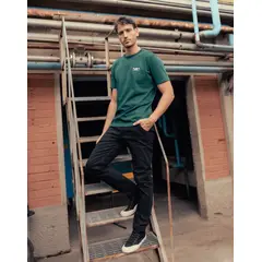 COLOR BLUE - Pantalón Tiro Medio En Dril Tipo Chino