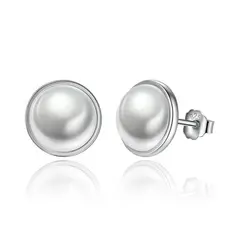 ALHAJAS - Aretes Topos Elegantes Perlas Para Mujer Fabricados En Plata 925