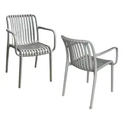 GENERICO - Silla PP Bistro con Brazos Base Gris