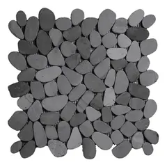 GENERICO - Piedra Negra Plana Decorativa De Río X5 Kg Ideal Jardines