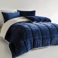 KARYTEX - Plumón con Ovejero Cama King Color Azul Oscuro