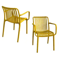 GENERICO - Silla PP Bistro con Brazos Base Amarilla