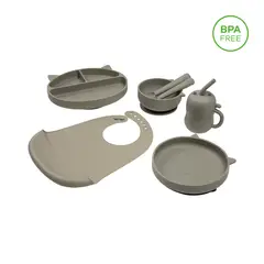 CARESTINO - Set de Alimentación de Silicona Gatito Cemento