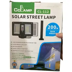 GENERICO - Lampara Panel Solar 200w Exteriores Led Sensor 50 Horas