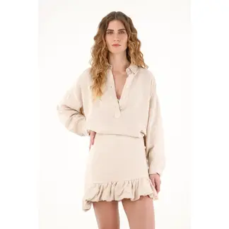 TENNIS - Camisa crudo en lino 100% para mujer