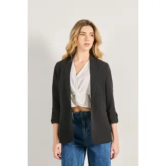 KOAJ - Blazer unicolor con charreteras y frente abierto MUJER
