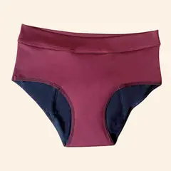 BLOOM - Calzón absorbente para la menstruación talle alto vinotinto talla M