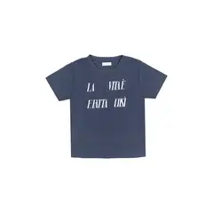 TENNIS - Camiseta azul con estampado de letras para mujer