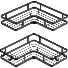 GENERICO - Organizador De Baño Esquinero X2 De Pared Adhesivo