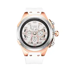 LOIX - Reloj Hombre la2150-3 Blanco Con Oro Rosa - Tablero Plateado