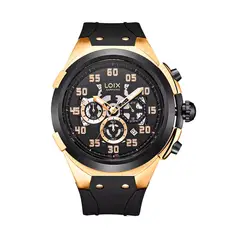 LOIX - Reloj Hombre la2150-5 Negro Con Dorado - Tablero Negro