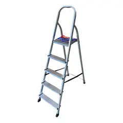 FERTON - Escalera Escalerilla Plegable 5 Pasos Metálica