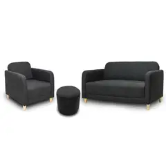 MAXIMUEBLES - Sala Alina 3 Piezas Gris Oscuro