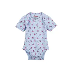 SANTANA - Body Bebé Manga Corta Niña Índigo