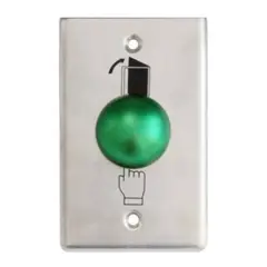 ZER - BOTON DE SALIDA TIPO HONGO SAT MH7 VERDE METALICO ACERO