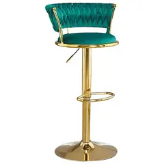 MOBLIHOUSE - Silla De Bar Moderna De Terciopelo Liverpool Base Dorada