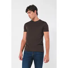 KOAJ - Camiseta manga corta unicolor basica para hombre manga co HOMBRE