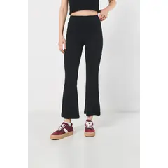 KOAJ - Pantalón flare negro con tiro alto y bota ancha Mujer