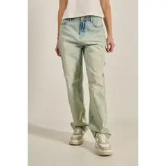KOAJ - Jean azul claro tipo carpintero para mujer cuenta con efe MUJER
