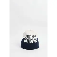 KOAJ - Gorro unicolor tejido con diseño college en frente Hombre